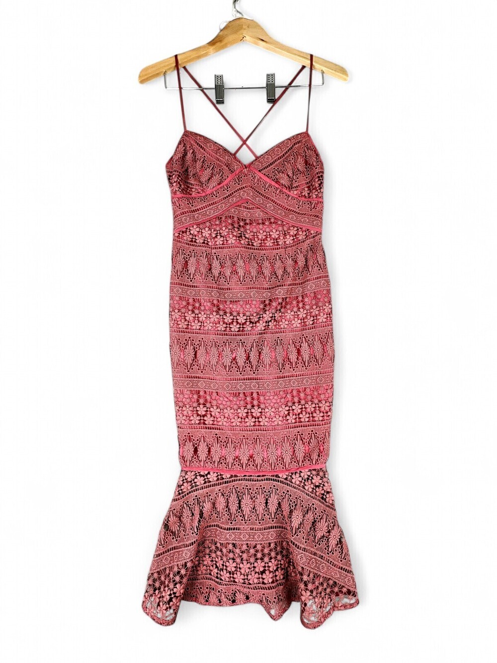 Likely Mauve Lace Mermaid Maxi Dress Size 0 Spaghetti Straps